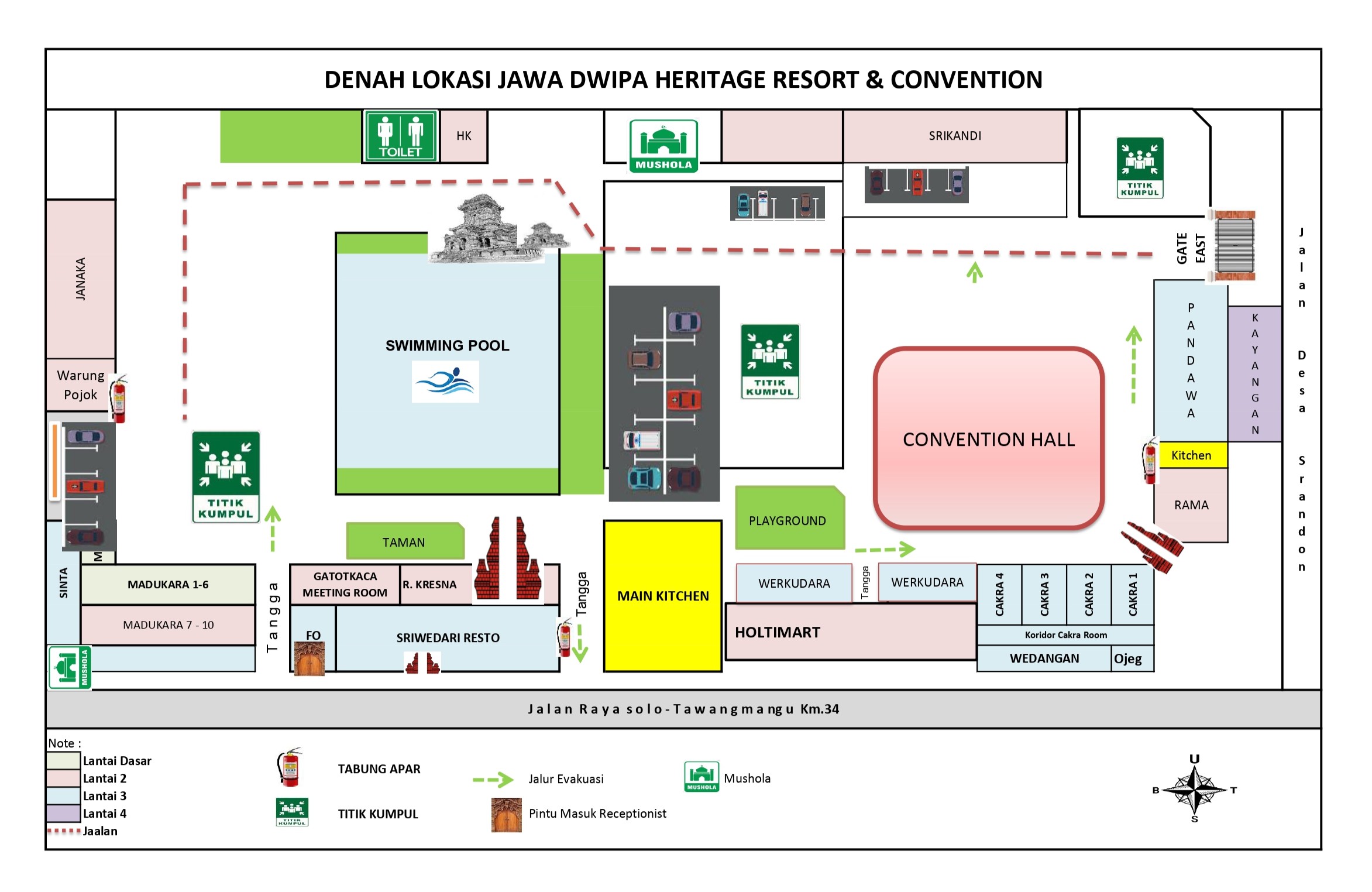 Peta Lokasi Fasilitas Jawa Dwipa Resort